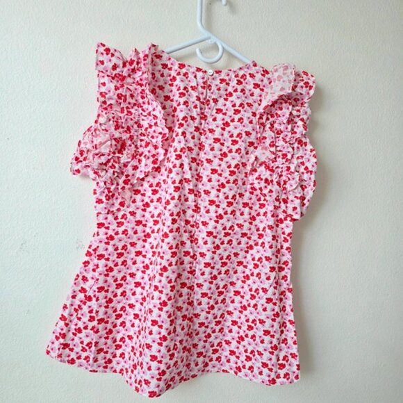NWT Entro Floral Ruffle Blouse - Picture 3 of 5